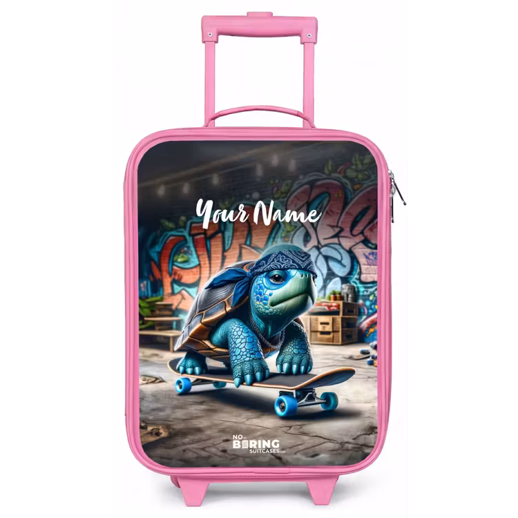 Skater schildpad Kinderkoffer - Roze klein -zz3dotto