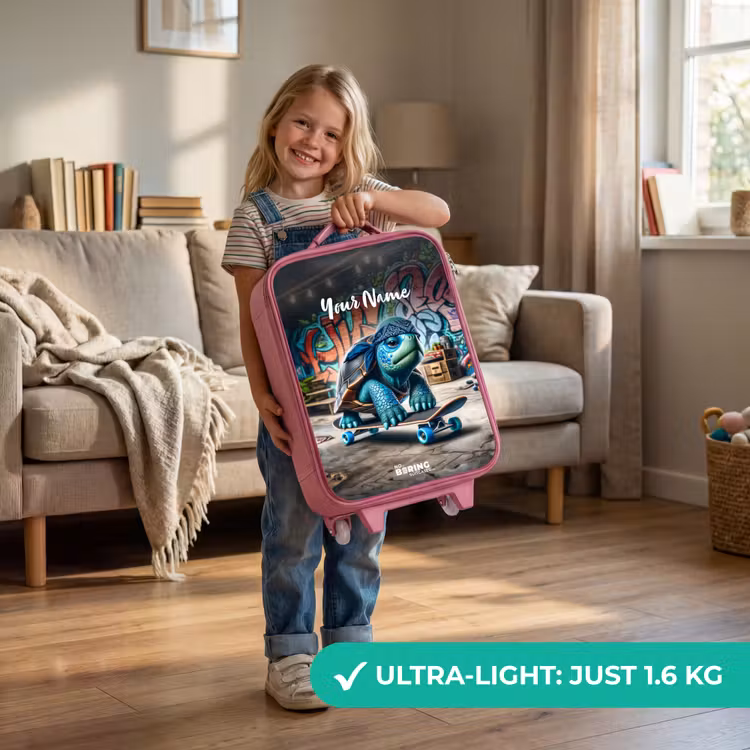 Skater schildpad Kinderkoffer - Roze klein -sfeer2_EN