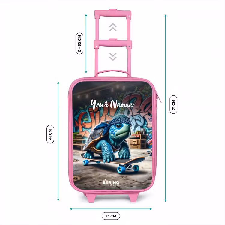 Skater schildpad Kinderkoffer - Roze klein -productfoto_formaten