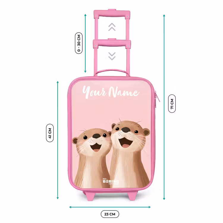 Glimlach - Otters - Roze - Illustratie Kinderkoffer - Roze klein -productfoto_formaten