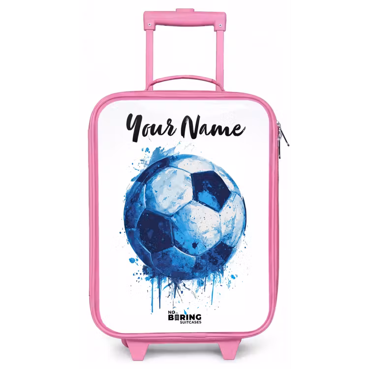 Voetbalvibes - Inktspatten - Blauw Kinderkoffer - Roze klein -zz3dotto