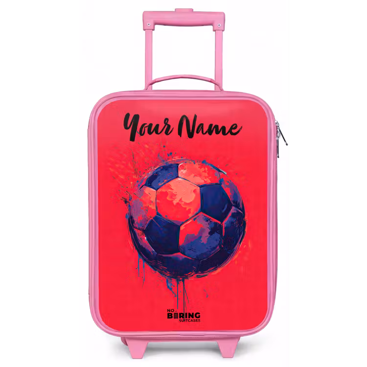 Voetbalvibes - Verf - Blauw - Rood Kinderkoffer - Roze klein -zz3dotto