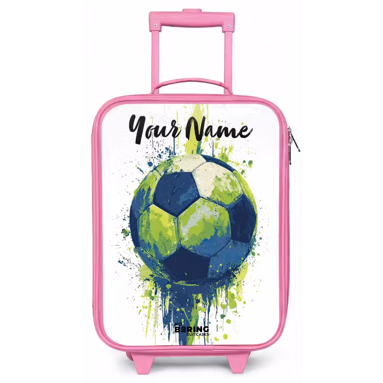 Voetbalvibes - Verf - Groen - Blauw Kinderkoffer - Roze klein -zz3dotto