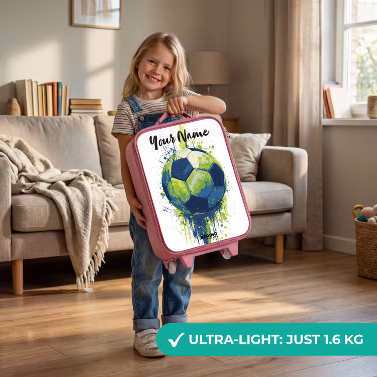 Voetbalvibes - Verf - Groen - Blauw Kinderkoffer - Roze klein -sfeer2_EN