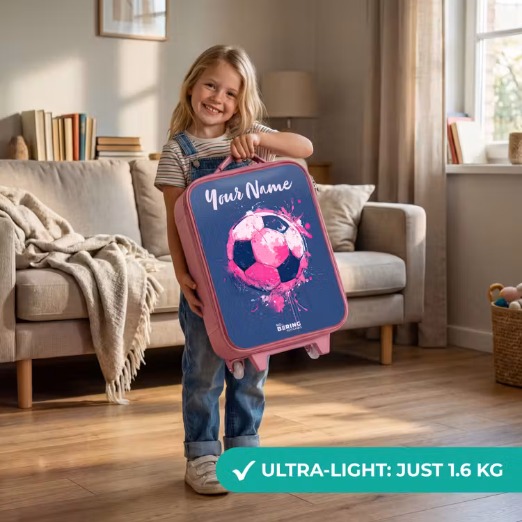 Voetbalvibes - Verf - Roze - Blauw Kinderkoffer - Roze klein -sfeer2_EN