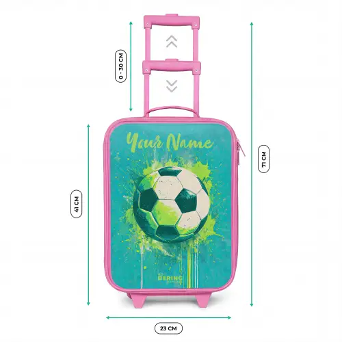 Voetbalvibes - Verfspatten - Groen - Blauw Kinderkoffer - Roze klein -productfoto_formaten