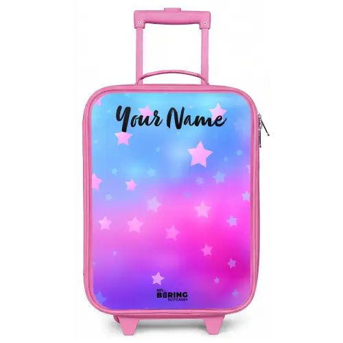 Sterren - Roze - Blauw Kinderkoffer - Roze klein -zz3dotto