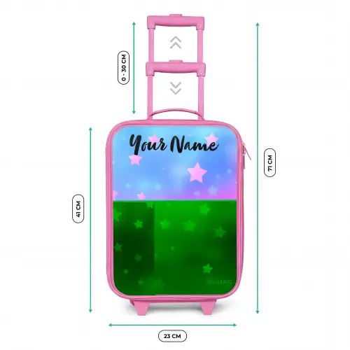 Sterren - Roze - Blauw Kinderkoffer - Roze klein -productfoto_formaten