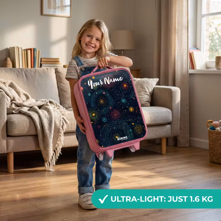 Sterren - Planeten - Kleurrijk Kinderkoffer - Roze klein -sfeer2_EN