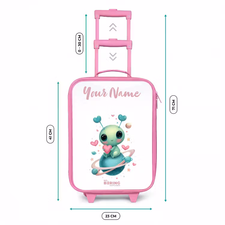 Lief buitenaards wezentje met hartje Kinderkoffer - Roze klein -productfoto_formaten