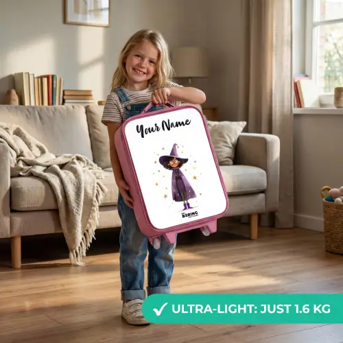 De paarse tovenaarsmantel Kinderkoffer - Roze klein -sfeer2_EN