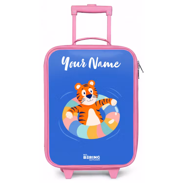 Tijger - Zwemband - Water Kinderkoffer - Roze klein -zz3dotto