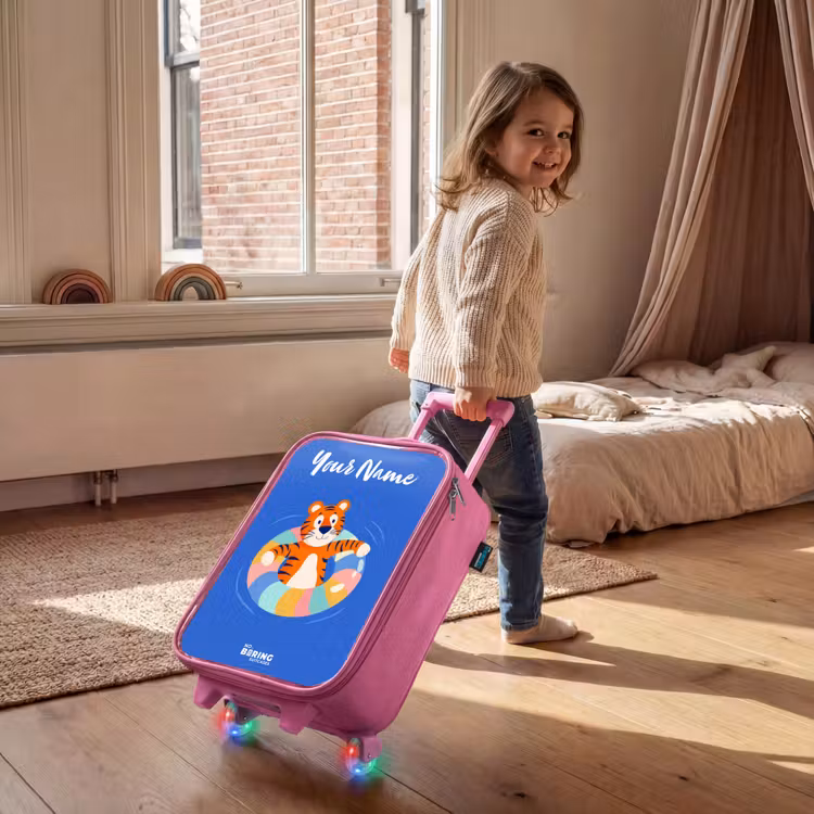 Tijger - Zwemband - Water Kinderkoffer - Roze klein -sfeer1