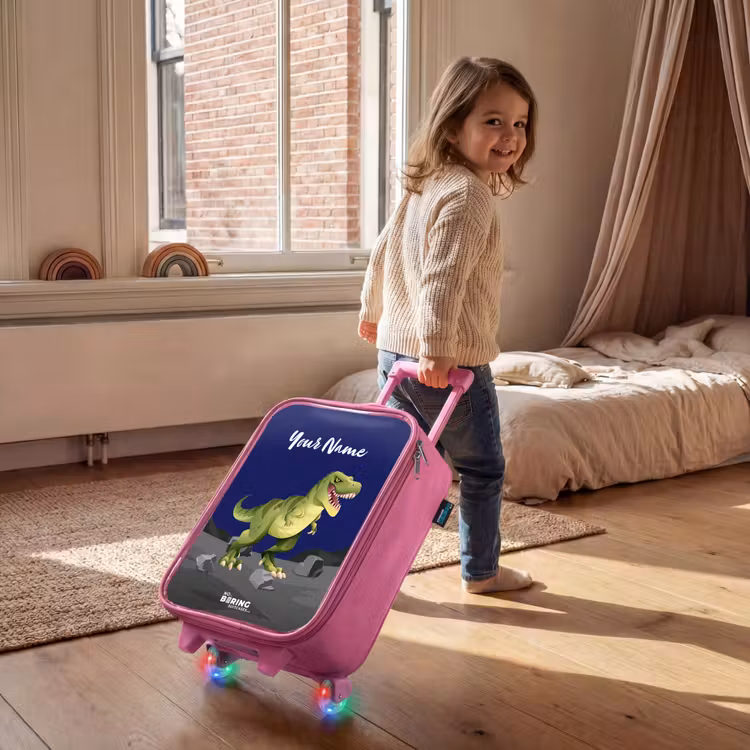 Tjibbe T-Rex Kinderkoffer - Roze klein -sfeer1