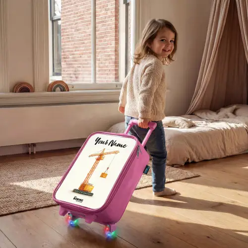 Torenkraan - Getekend - Oranje Kinderkoffer - Roze klein -sfeer1