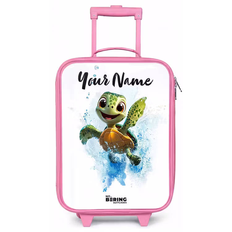 Schildpad - Water - Groen Kinderkoffer - Roze klein -zz3dotto