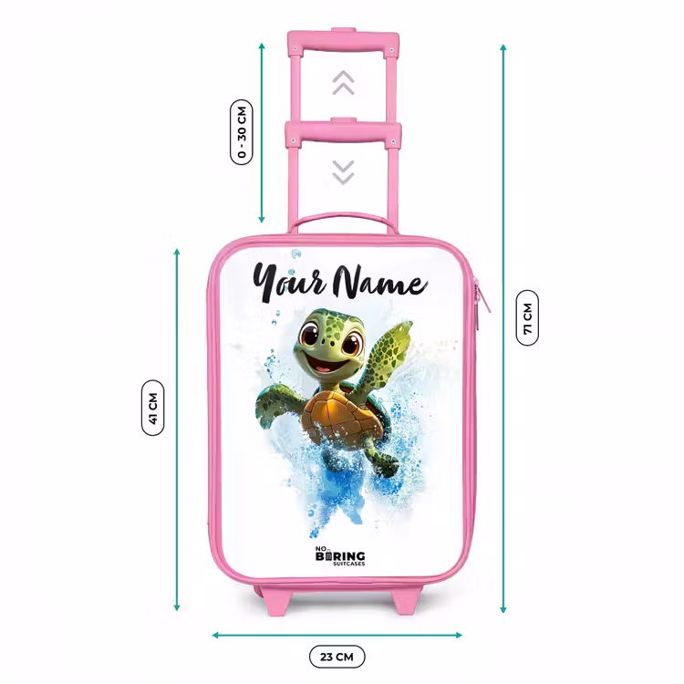 Schildpad - Water - Groen Kinderkoffer - Roze klein -productfoto_formaten