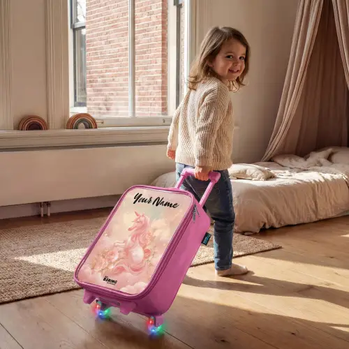 Eenhoorn - Wolken - Roze Kinderkoffer - Roze klein -sfeer1