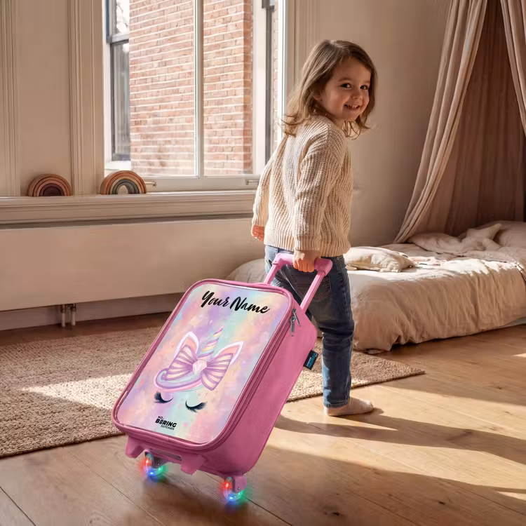 Eenhoorn - Glitters - Regenboog - Pastel Kinderkoffer - Roze klein -sfeer1