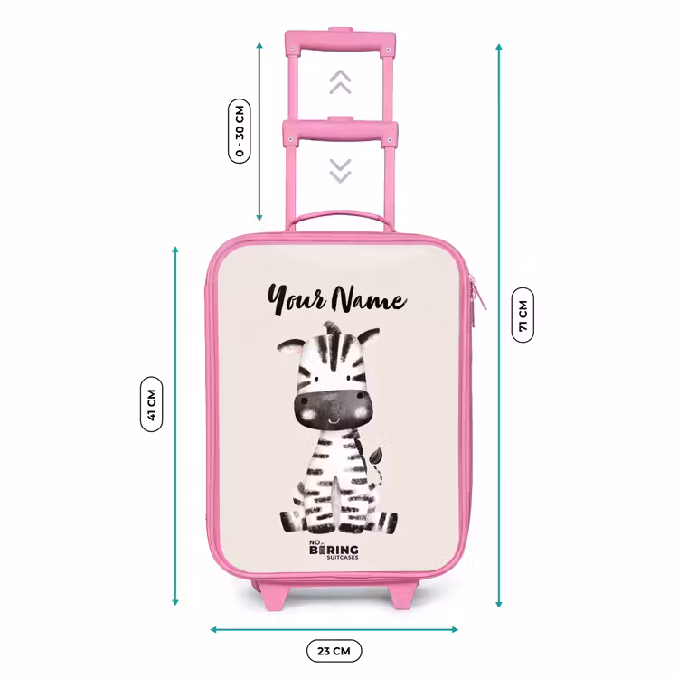 Zoë Zebra Kinderkoffer - Roze klein -productfoto_formaten