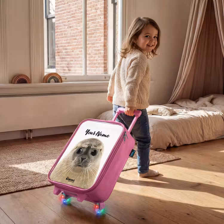 Zyon Zeehond Kinderkoffer - Roze klein -sfeer1