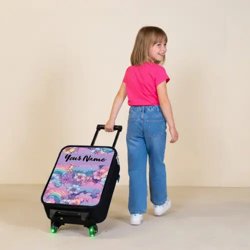 Regenbogen - Bloemen - Kleurrijk Kinderkoffer - Zwart klein -sfeer1