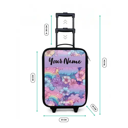 Regenbogen - Bloemen - Kleurrijk Kinderkoffer - Zwart klein -productfoto_formaten