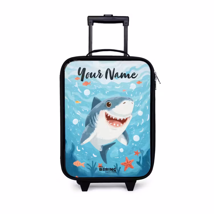 Haai - Water - Zee Kinderkoffer - Zwart klein -3d