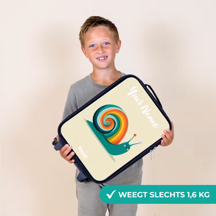 Slak - Regenboog - Kleurrijk Kinderkoffer - Zwart klein -sfeer4_NL