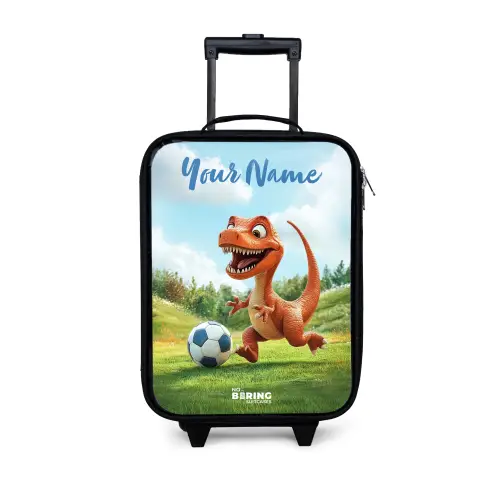 Voetbal - Dino - Sport Kinderkoffer - Zwart klein -3d