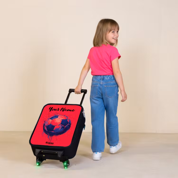 Voetbalvibes - Verf - Blauw - Rood Kinderkoffer - Zwart klein -sfeer1