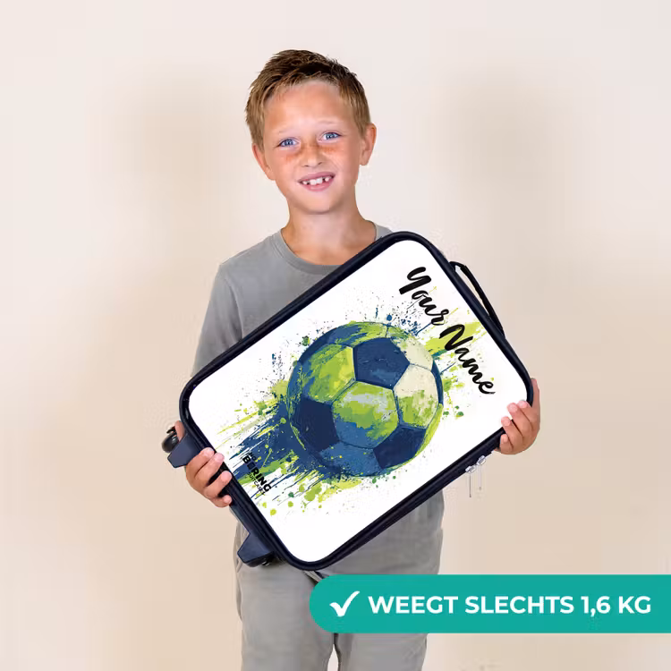 Voetbalvibes - Verf - Groen - Blauw Kinderkoffer - Zwart klein -sfeer4_NL