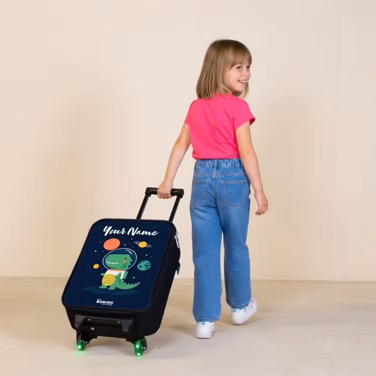 Ruimte - Dino - Planeten - Sterren Kinderkoffer - Zwart klein -sfeer1