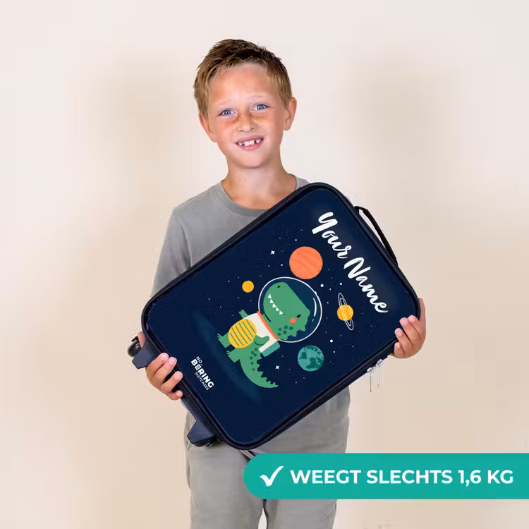 Ruimte - Dino - Planeten - Sterren Kinderkoffer - Zwart klein -sfeer4_NL
