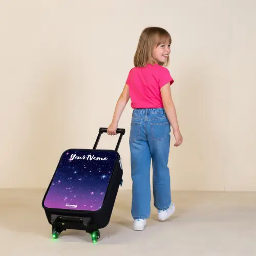 Sterren - Galaxy - Blauw - Roze Kinderkoffer - Zwart klein -sfeer1