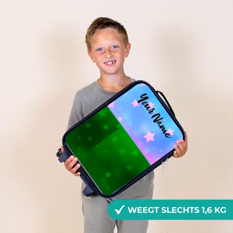 Sterren - Roze - Blauw Kinderkoffer - Zwart klein -sfeer4_NL