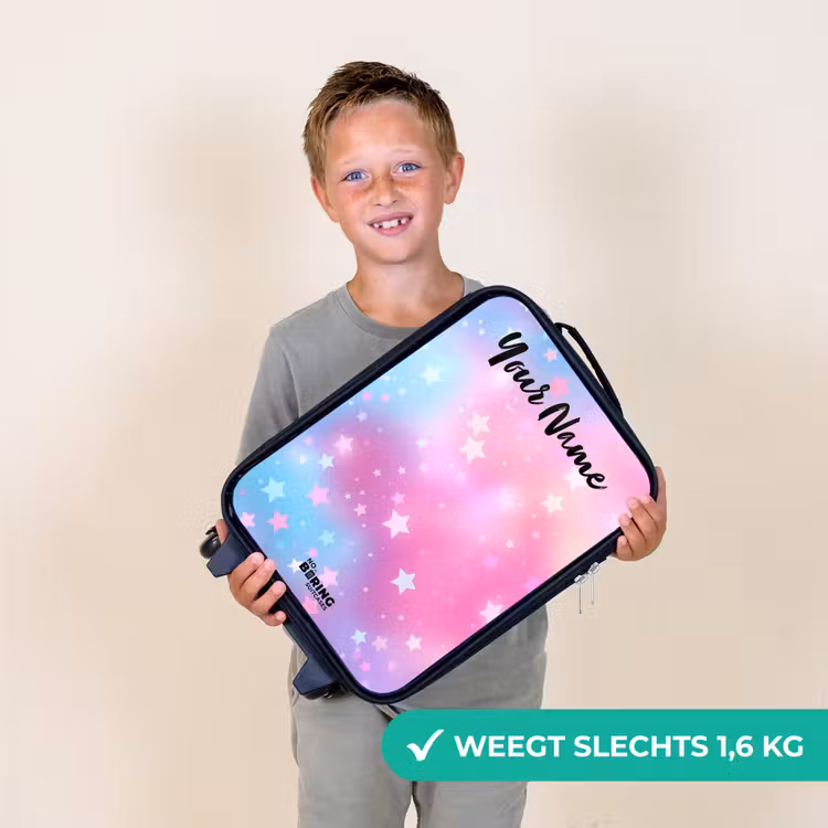 Sterren - Roze - Blauw Kinderkoffer - Zwart klein -sfeer4_NL