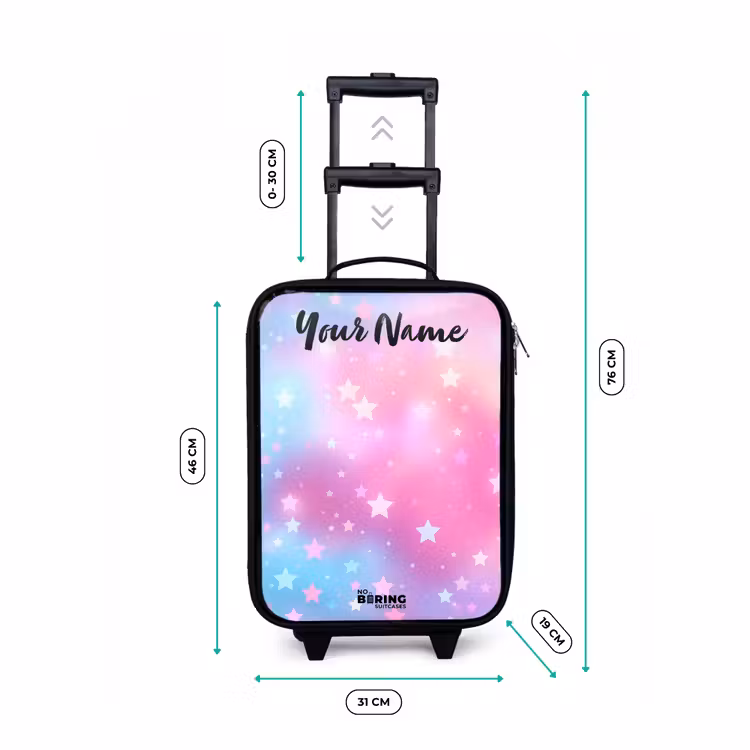 Sterren - Roze - Blauw Kinderkoffer - Zwart klein -productfoto_formaten