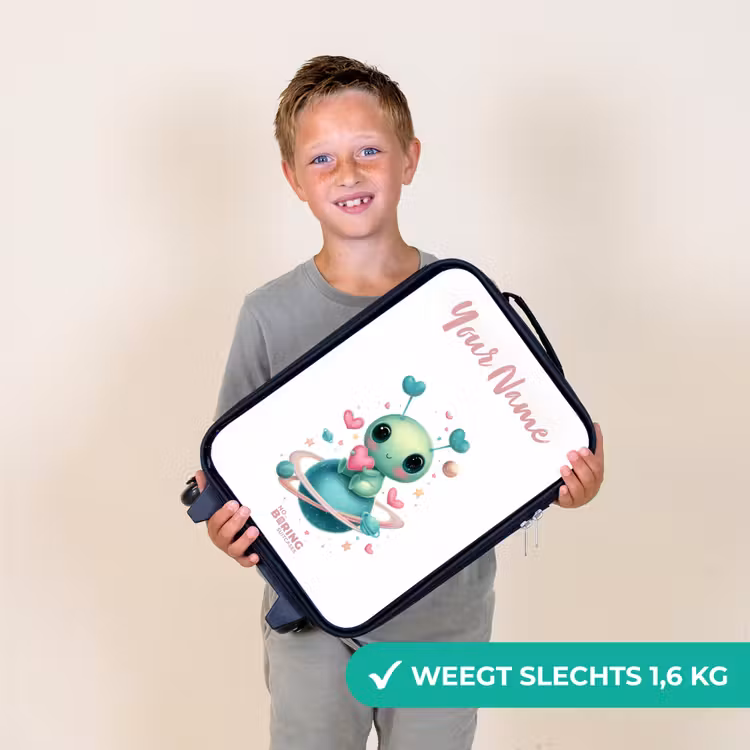 Lief buitenaards wezentje met hartje Kinderkoffer - Zwart klein -sfeer4_NL