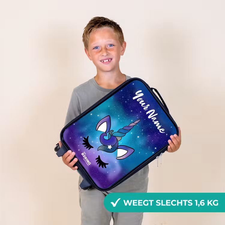 Eenhoorn - Sterrenhemel - Blauw Kinderkoffer - Zwart klein -sfeer4_NL