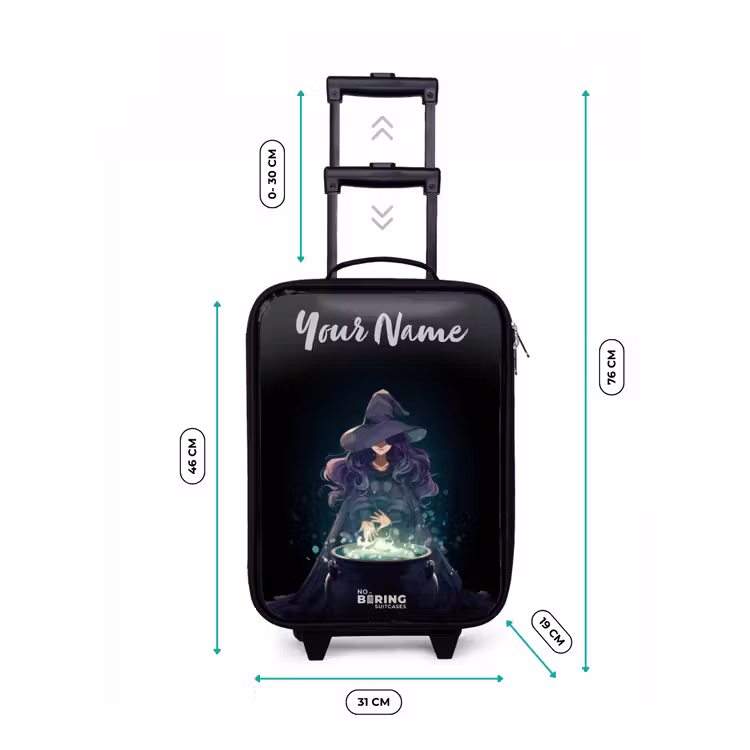 Heks - Ketel - Tover Kinderkoffer - Zwart klein -productfoto_formaten