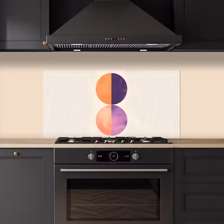 Abstract - Cirkels - Paars keuken achterwand spatscherm middel -sfeer1
