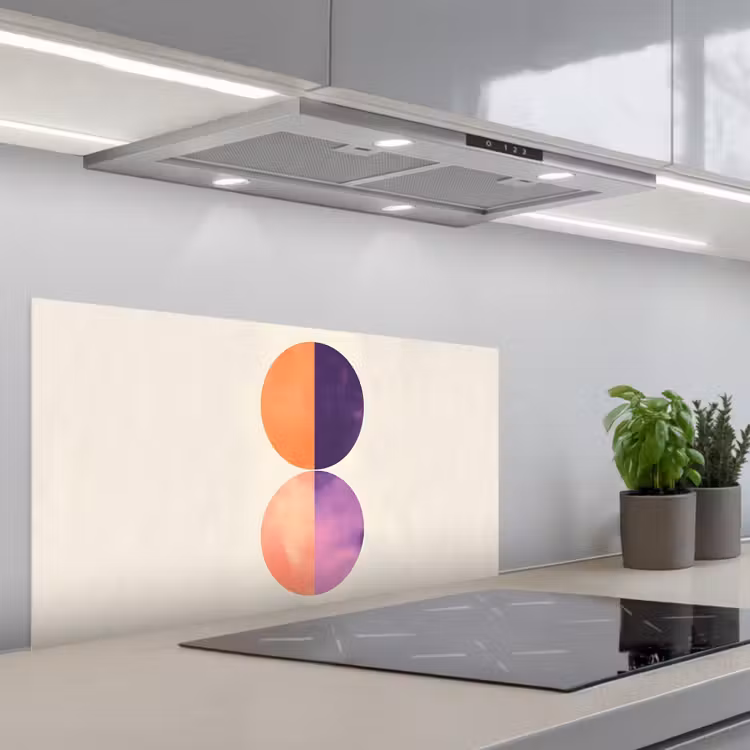 Abstract - Cirkels - Paars keuken achterwand spatscherm middel -3d_schuin