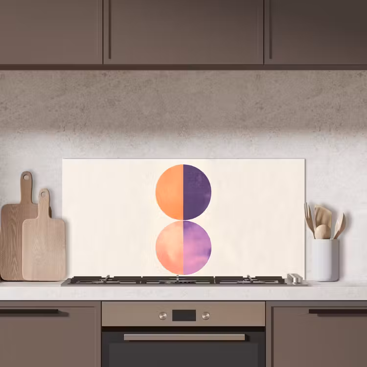 Abstract - Cirkels - Paars keuken achterwand spatscherm middel -sfeer2