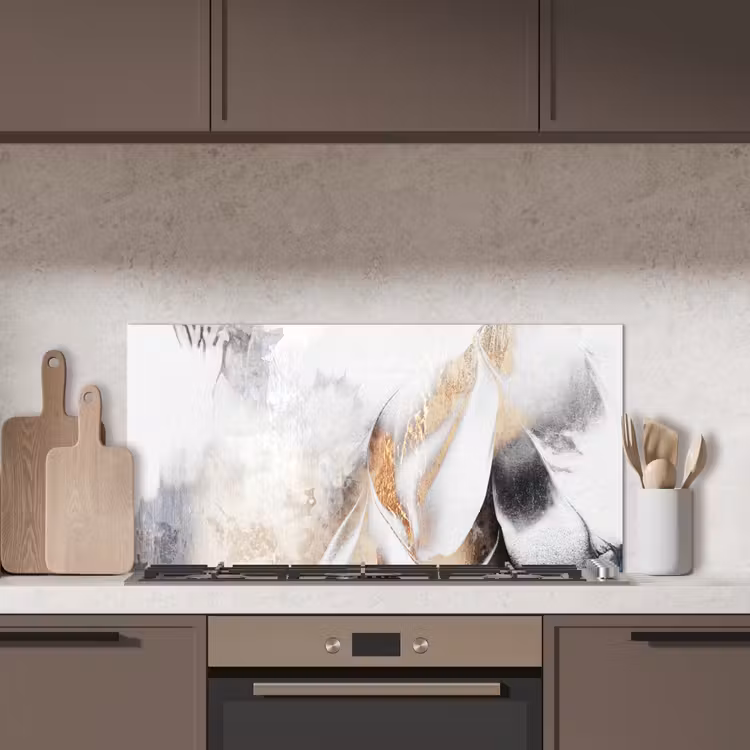 Abstract - Gold - Design - Luxe keuken achterwand spatscherm middel -sfeer2