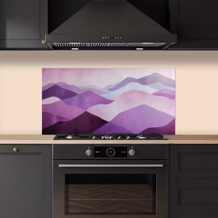 Abstract - Heuvels - Landschap - Paars keuken achterwand spatscherm middel -sfeer1