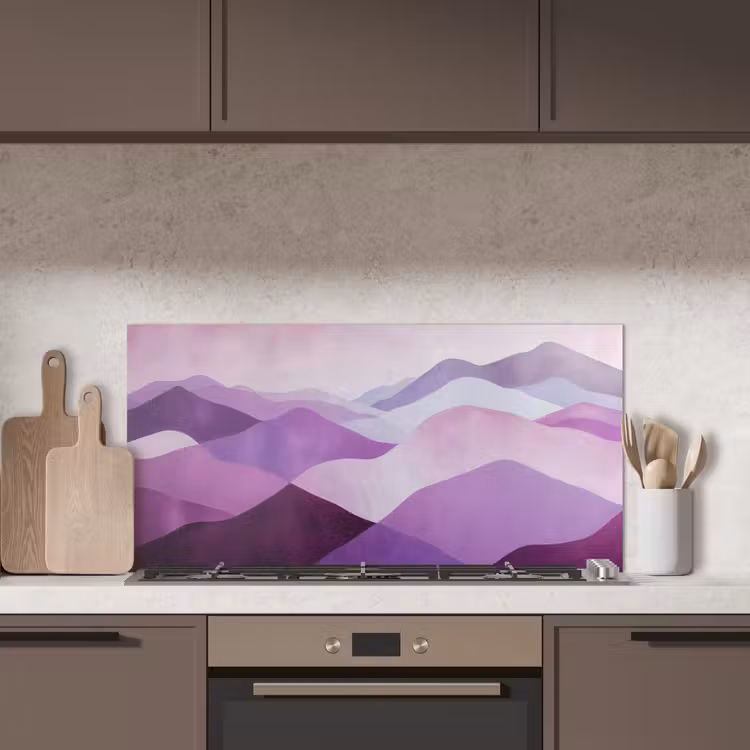 Abstract - Heuvels - Landschap - Paars keuken achterwand spatscherm middel -sfeer2