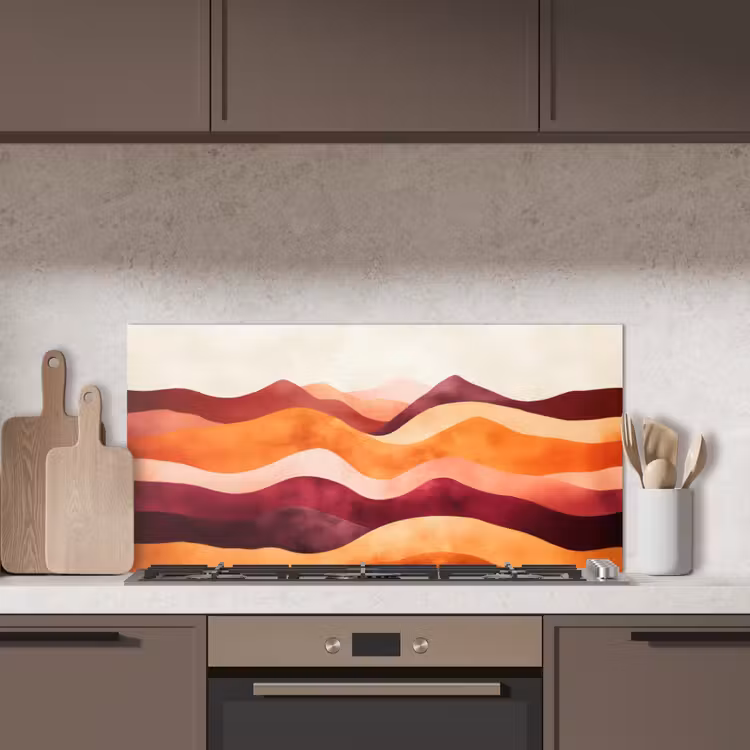 Abstract - Landschap - Golven keuken achterwand spatscherm middel -sfeer2