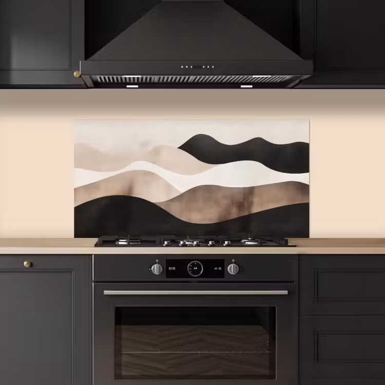 Abstract - Landschap - Golven - Crèmekleur keuken achterwand spatscherm middel -sfeer1