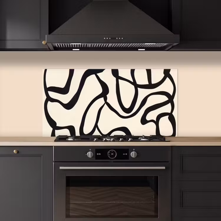 Abstract - Lijnen - Modern - Beige keuken achterwand spatscherm middel -sfeer1
